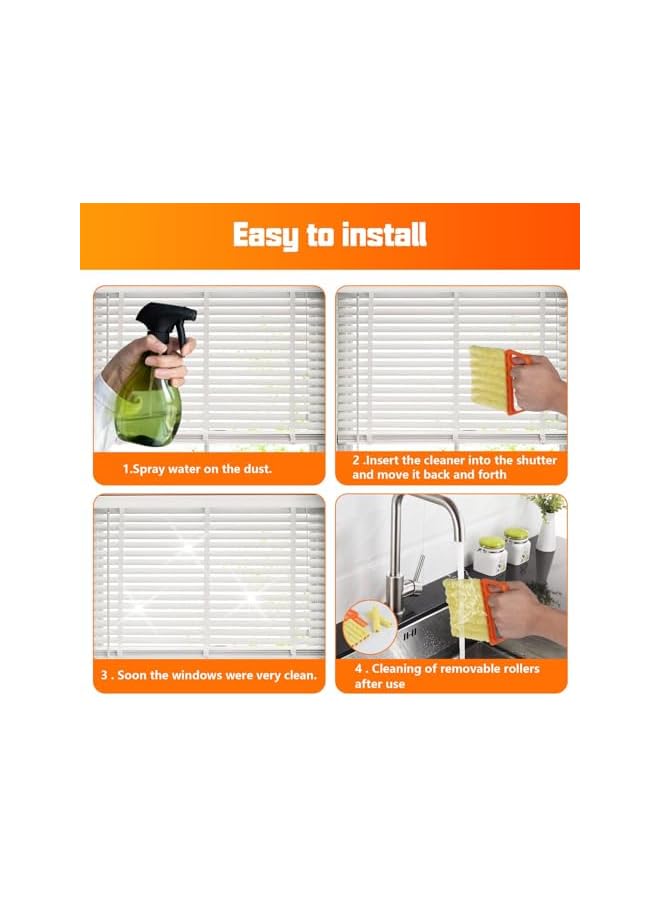 erorex 4 Window Venetian Blind Cleaner Duster Tool, Blind Duster for Cleaning, Microfiber 7 Finger Duster Brush Dusting Cleaner Tool for Window Shutters Air Conditioner Vinyl Wood Blinds Cleaner Tool - Image 5