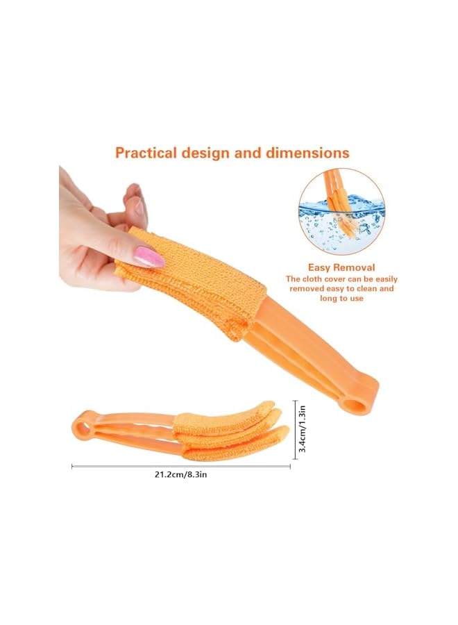 erorex 4 Window Venetian Blind Cleaner Duster Tool, Blind Duster for Cleaning, Microfiber 7 Finger Duster Brush Dusting Cleaner Tool for Window Shutters Air Conditioner Vinyl Wood Blinds Cleaner Tool - Image 3