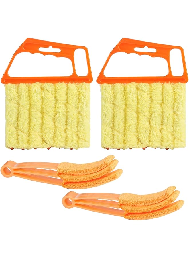 erorex 4 Window Venetian Blind Cleaner Duster Tool, Blind Duster for Cleaning, Microfiber 7 Finger Duster Brush Dusting Cleaner Tool for Window Shutters Air Conditioner Vinyl Wood Blinds Cleaner Tool - Image 1