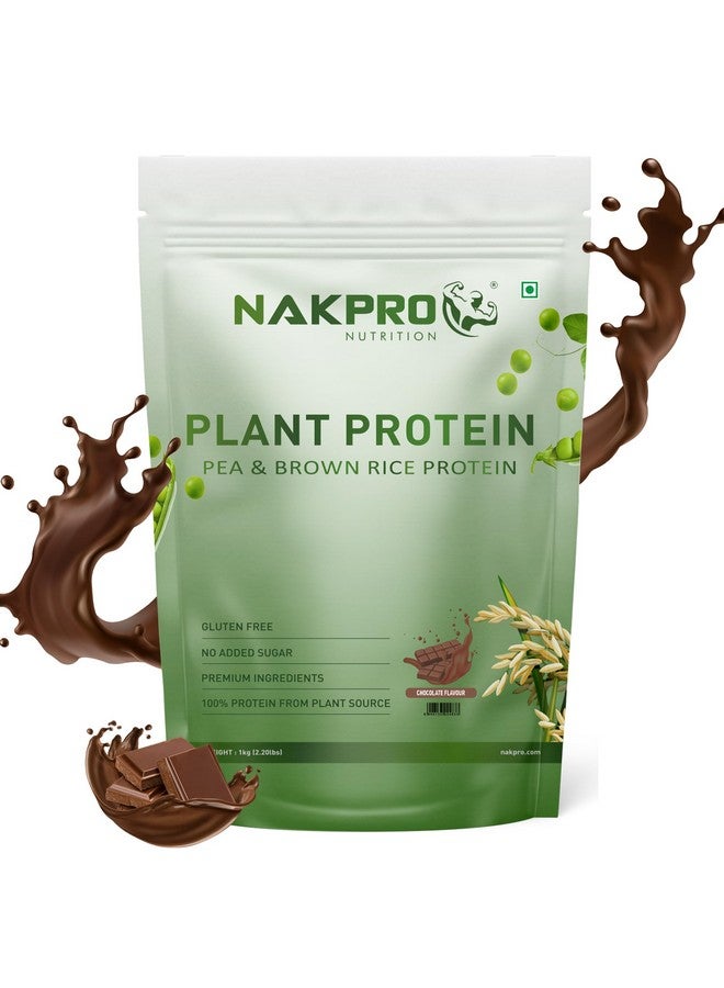 NAKPRO Vegan Plant Protein Powder (Pea & Brown Rice Protein), Chocolate - 1kg | 25.2g Protein, Easy To Digest | All Essential Amino Acids | No Preservatives | No Added Sugar - Image 1