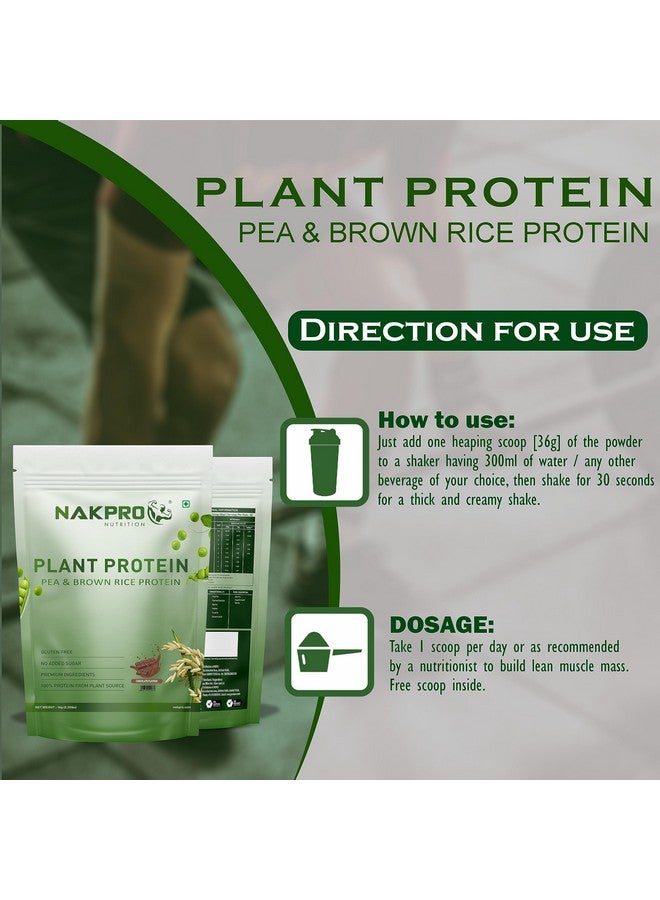 NAKPRO Vegan Plant Protein Powder (Pea & Brown Rice Protein), Chocolate - 1kg | 25.2g Protein, Easy To Digest | All Essential Amino Acids | No Preservatives | No Added Sugar - Image 5