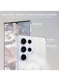 SNBFA Samsung Galaxy S24 Ultra Case Soft Silicone Clear MagSafe Cover with Glitter Bling Super Soft-Touch Anti-Scratch Shockproof Bumper Back Cover Phone Accessories for Women Girls  - Image 2