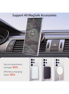 SNBFA Samsung Galaxy S24 Ultra Case Soft Silicone Clear MagSafe Cover with Glitter Bling Super Soft-Touch Anti-Scratch Shockproof Bumper Back Cover Phone Accessories for Women Girls  - Image 3