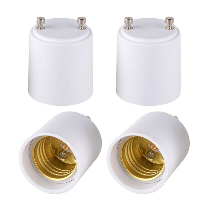 GU24 TO E27 E26 ADAPTER FOR LED BULB GU24 TO MEDIUM BASE CONVERTS YOUR PIN BASE FIXTURE TO STANDARD SCREWIN LAMP SOCKET 4PACK