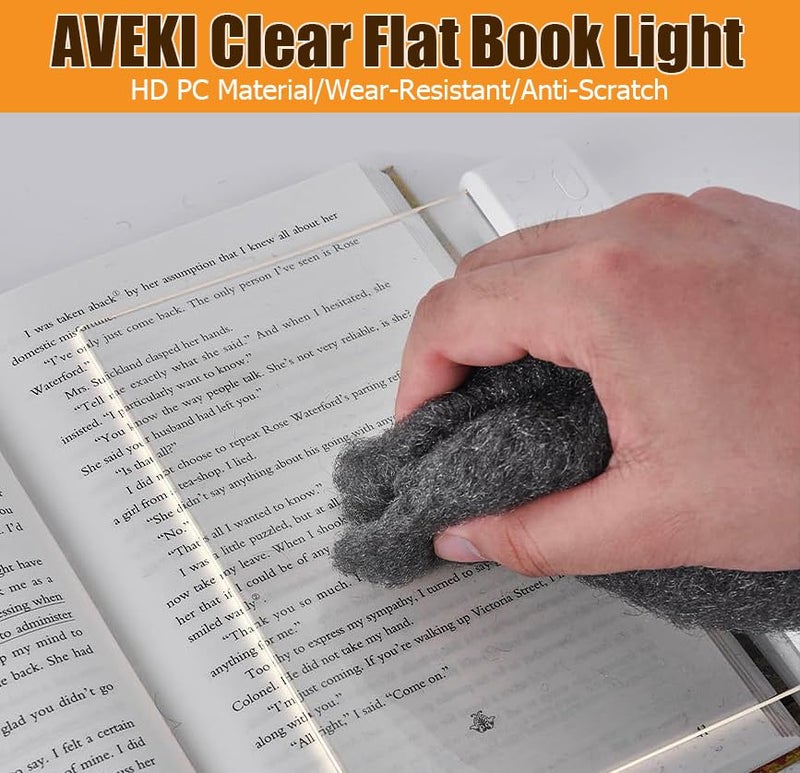 AVEKI Book Light, Dimmable LED Reading Light 3 Color Flat Book Lamp for Reading, Rechargeable Full Page Lights with Timer Portable Bookmark Lights Clip On Study Light for Kids Eye Protection (Pink) - Image 5