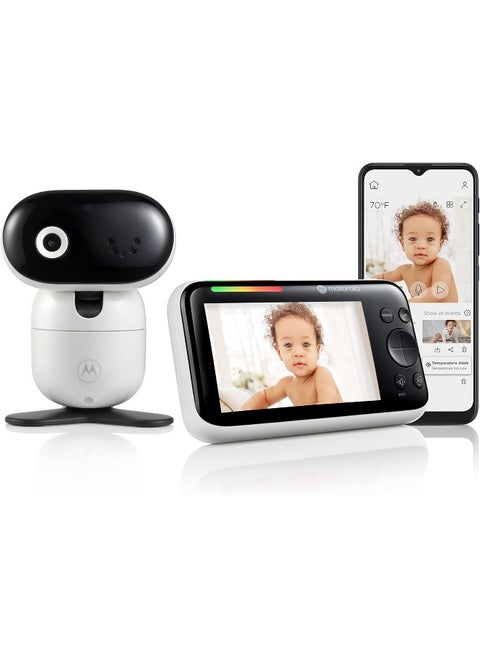 Motorola Nursery Baby Monitor PIP1510 Connect - 5" WiFi Video Baby Monitor with Camera, Wall Mount, HD 1080p - Smart Phone App, 1000ft Range, Two-Way Audio, Remote Pan-Tilt-Zoom, Room Temp, Lullabies