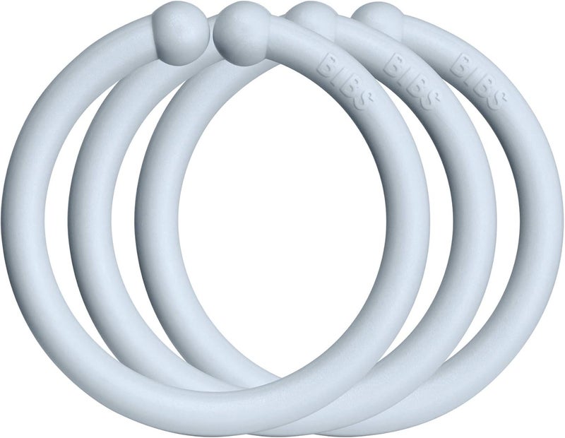 BIBS Loops 12-Pack Baby Links - BPA Free, Food Safe Polypropylene in Baby Blue - Image 1