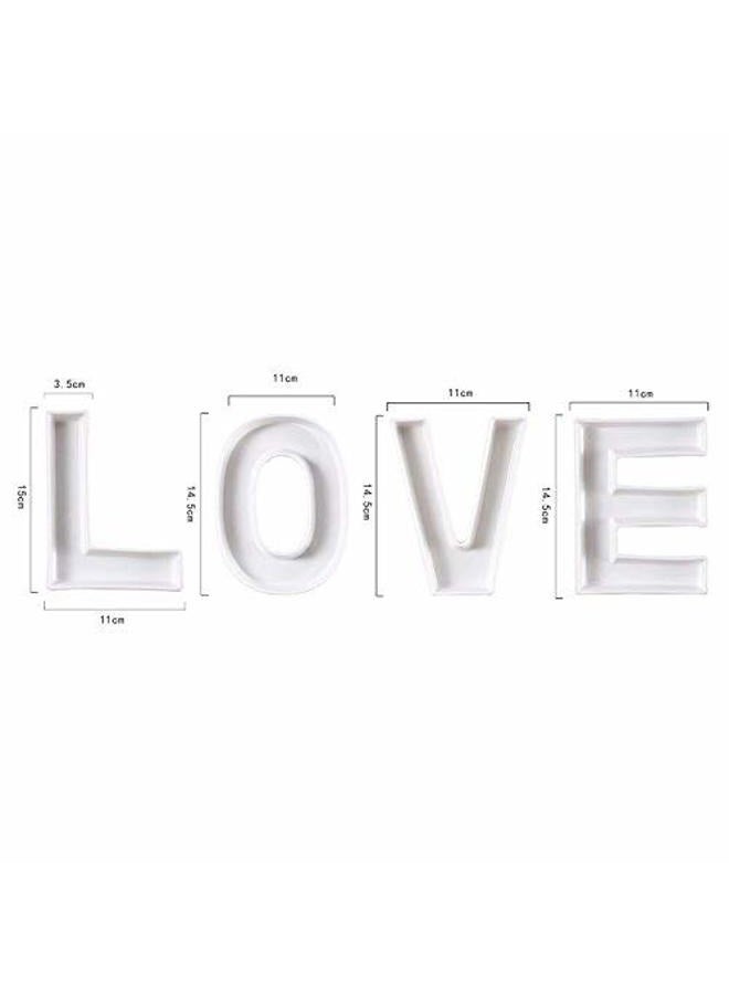 Coffeezone "LOVE" Decorative Ceramic Small Letter Candy Dish Wedding Party Decor (LOVE in 1 Set) - Image 4
