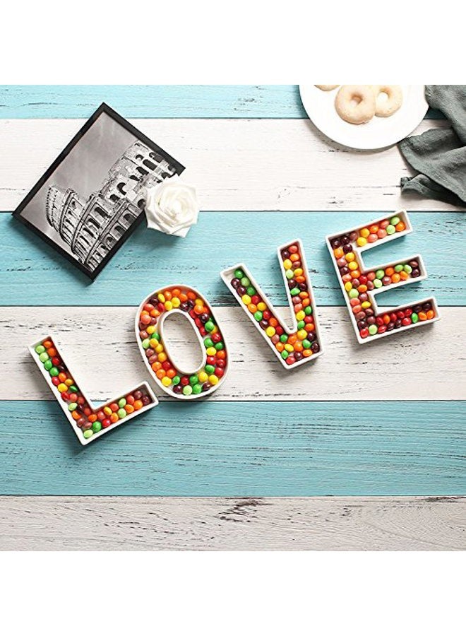 Coffeezone "LOVE" Decorative Ceramic Small Letter Candy Dish Wedding Party Decor (LOVE in 1 Set) - Image 2
