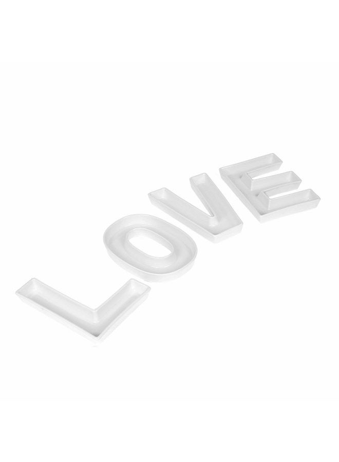 Coffeezone "LOVE" Decorative Ceramic Small Letter Candy Dish Wedding Party Decor (LOVE in 1 Set) - Image 1