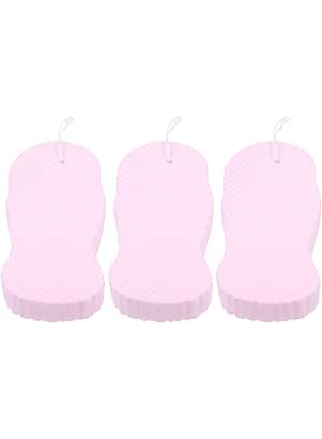 Pink Bath Sponges 3 Pack Body Scrubber with Embossed Surface for Shower - Image 1