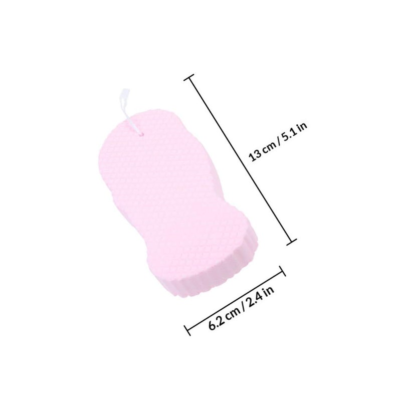 Pink Bath Sponges 3 Pack Body Scrubber with Embossed Surface for Shower - Image 3