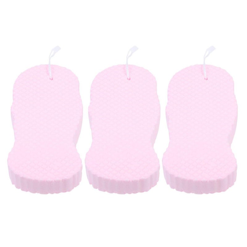 Pink Bath Sponges 3 Pack Body Scrubber with Embossed Surface for Shower - Image 2