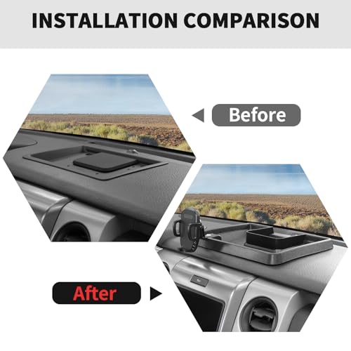 RT-TCZ RTTCZ Cell Phone Holder Dash Mount Holder with Storage Box Bracket Center Console Interior Accessories for Ford F150 Raptor 20092014 - Image 3