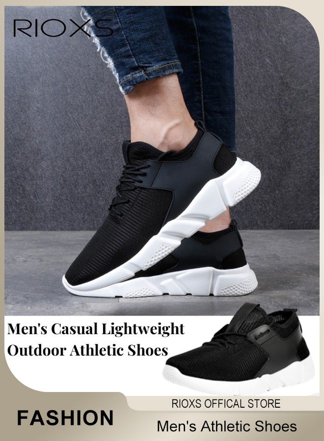 RIOXS Men's Athletic Hiking Shoes, Lightweight Outdoor Running Shoes, Low Top Sneaker For Men, Mesh Breathable Fashion Sneakers, Comfortable Lightweight Walking Shoes, Casual Sports Shoes  - Image 1