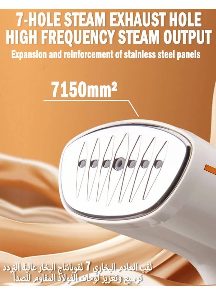 SOGAR SHAMO مكواة بخار للملابس، مكواة بخار محمولة عالية الطاقة، مكواة بخار يدوية، 9 ثوانٍ، تسخين سريع، مزيل التجاعيد - 1800 واط 320 مل - Image 2