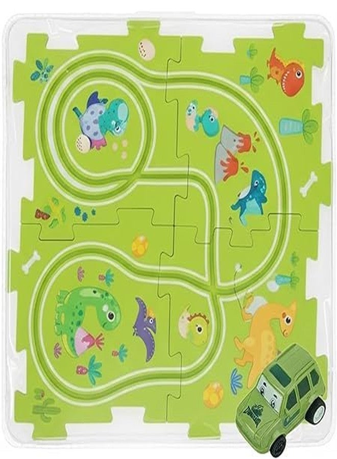SMARTEZO Puzzle Track Vehicle Play Set for Kids Toddlers 3 4 5 6 Year Boys & Girls Race Track DIY Jigsaw Puzzle Theam Map Montessori Toys, Education Interactive Playset, 4 Modes, 4 Pieces - Image 1