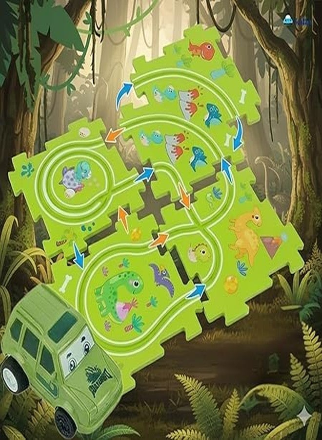 SMARTEZO Puzzle Track Vehicle Play Set for Kids Toddlers 3 4 5 6 Year Boys & Girls Race Track DIY Jigsaw Puzzle Theam Map Montessori Toys, Education Interactive Playset, 4 Modes, 4 Pieces - Image 4