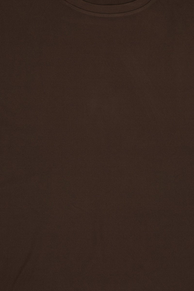 BRAVE SOUL Men Crew Neck Short Sleeve Plain T-Shirt, Dark Brown - Image 5