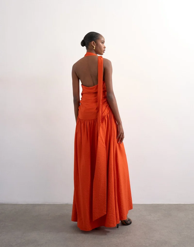 TOPSHOP Scarf Neck Woven  Dress