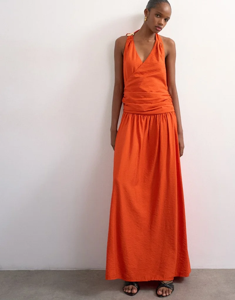 TOPSHOP Scarf Neck Woven  Dress