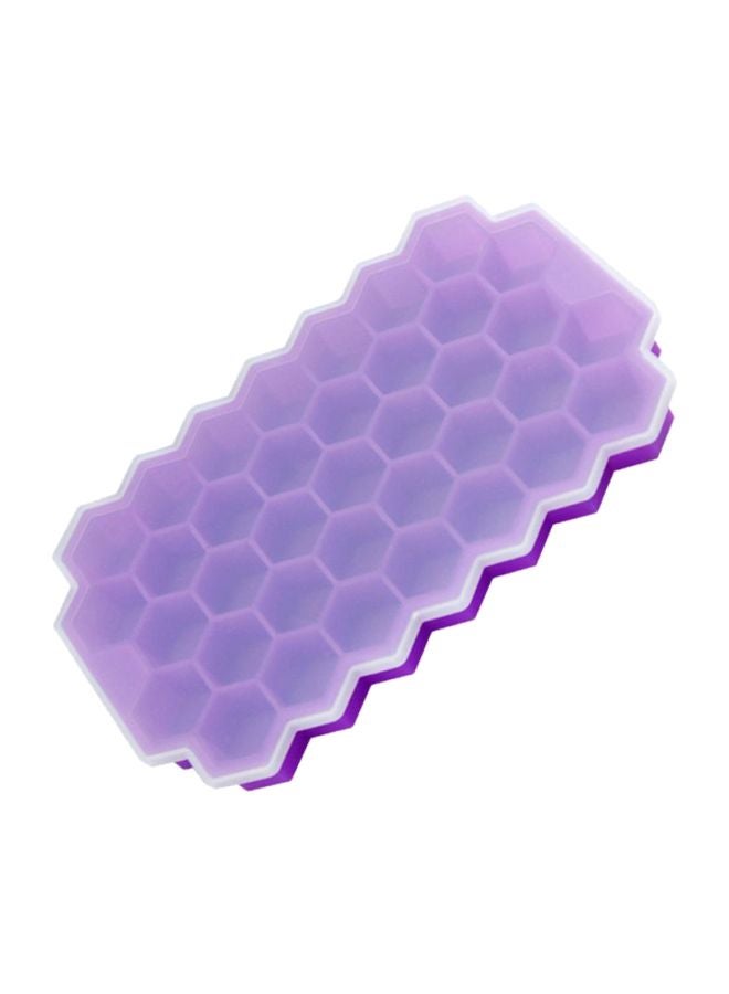 37-Hole Ice Cube Tray With Lid Purple/Clear 20.5x12x2cm