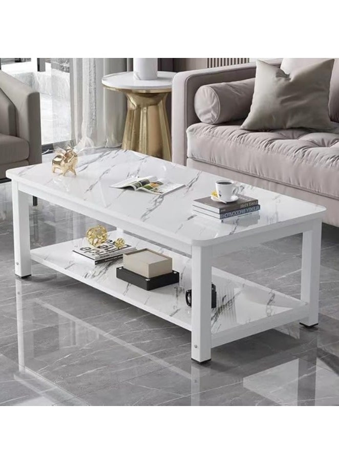 LEDIN - Coffee Table, Modern Simple Double-layer Coffee Table/small Desk/dining Table, For Living Room Tatami Bay Window Tea Room - Image 1