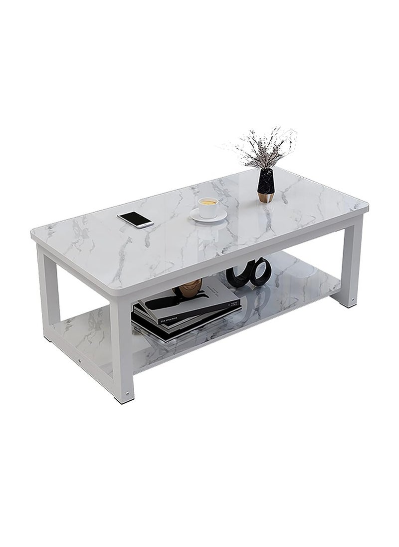 LEDIN - Coffee Table, Modern Simple Double-layer Coffee Table/small Desk/dining Table, For Living Room Tatami Bay Window Tea Room - Image 1
