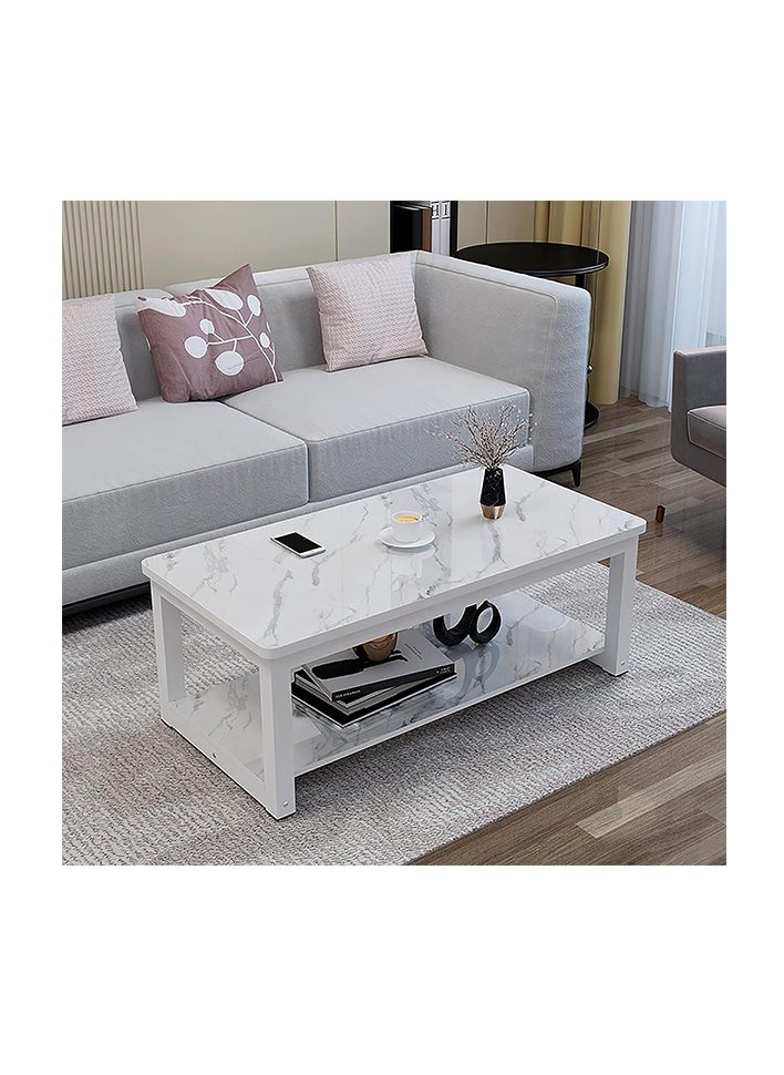 LEDIN - Coffee Table, Modern Simple Double-layer Coffee Table/small Desk/dining Table, For Living Room Tatami Bay Window Tea Room - Image 1
