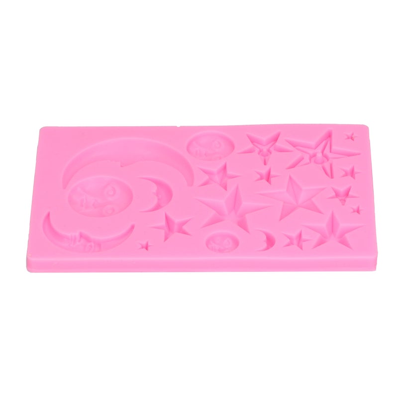 Star Moon Face Shape Mold Silicone Mold DIY Chocolate Cake Mould Baking Tool for Home BakeryPink - Image 4