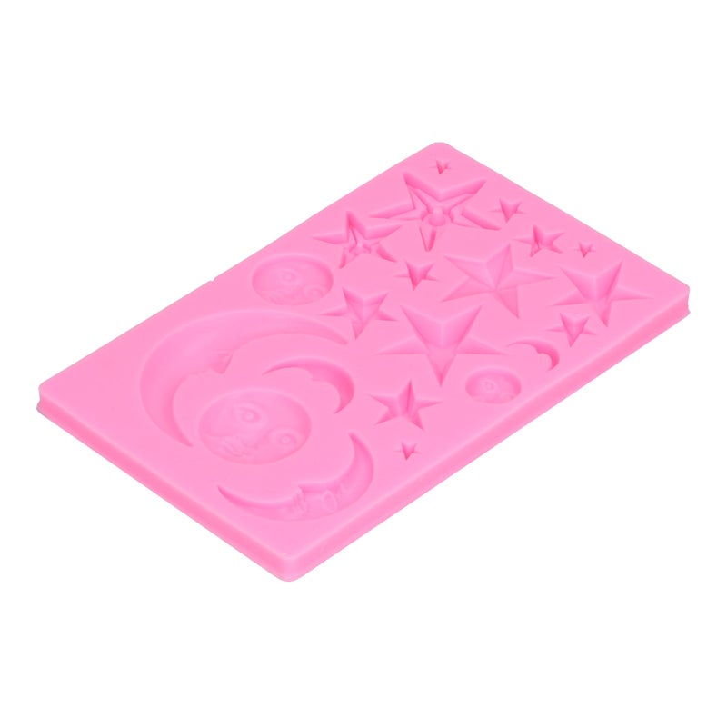 Star Moon Face Shape Mold Silicone Mold DIY Chocolate Cake Mould Baking Tool for Home BakeryPink - Image 3
