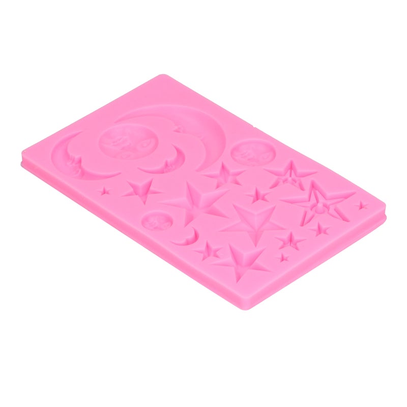 Star Moon Face Shape Mold Silicone Mold DIY Chocolate Cake Mould Baking Tool for Home BakeryPink - Image 5