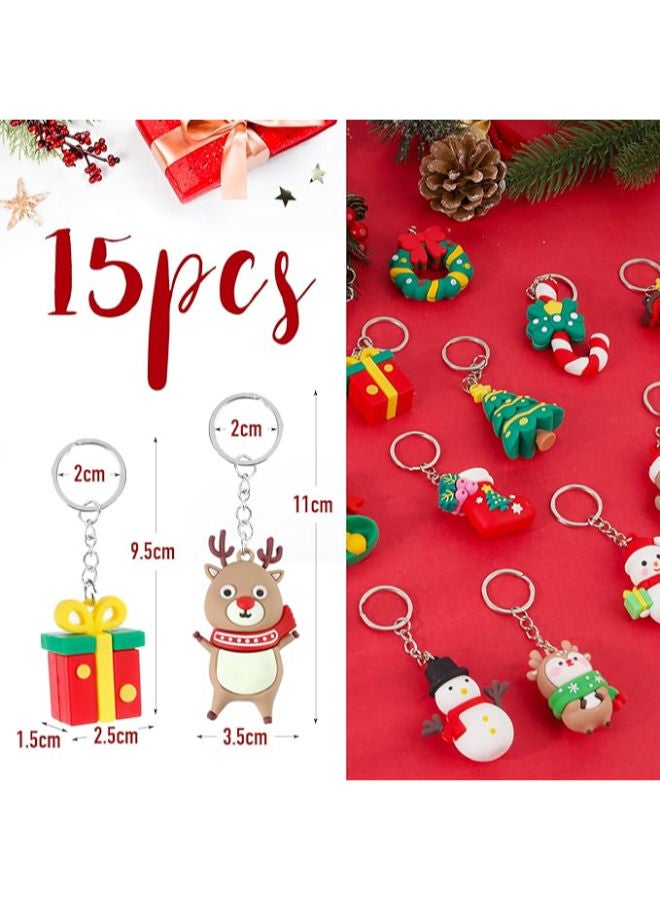 مجموعة من 15 سلسلة مفاتيح عيد الميلاد - Image 2
