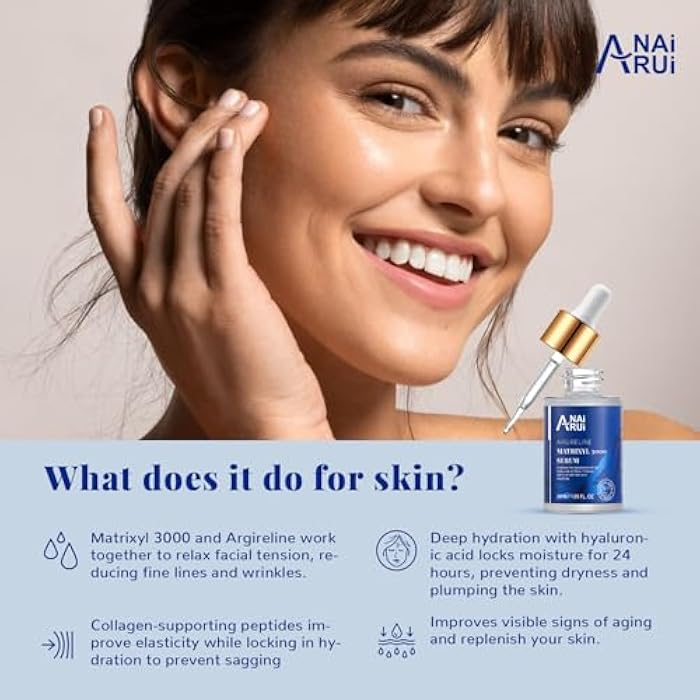 ANAI RUI 10% Argireline Serum+ Matrixyl 3000 Pure Hyaluronic Acid For Face Deep Wrinkle Reducer,Anti-Aging, Collagen Boosting, Peptides Serum for Face1.05 Fl.oz - Image 2