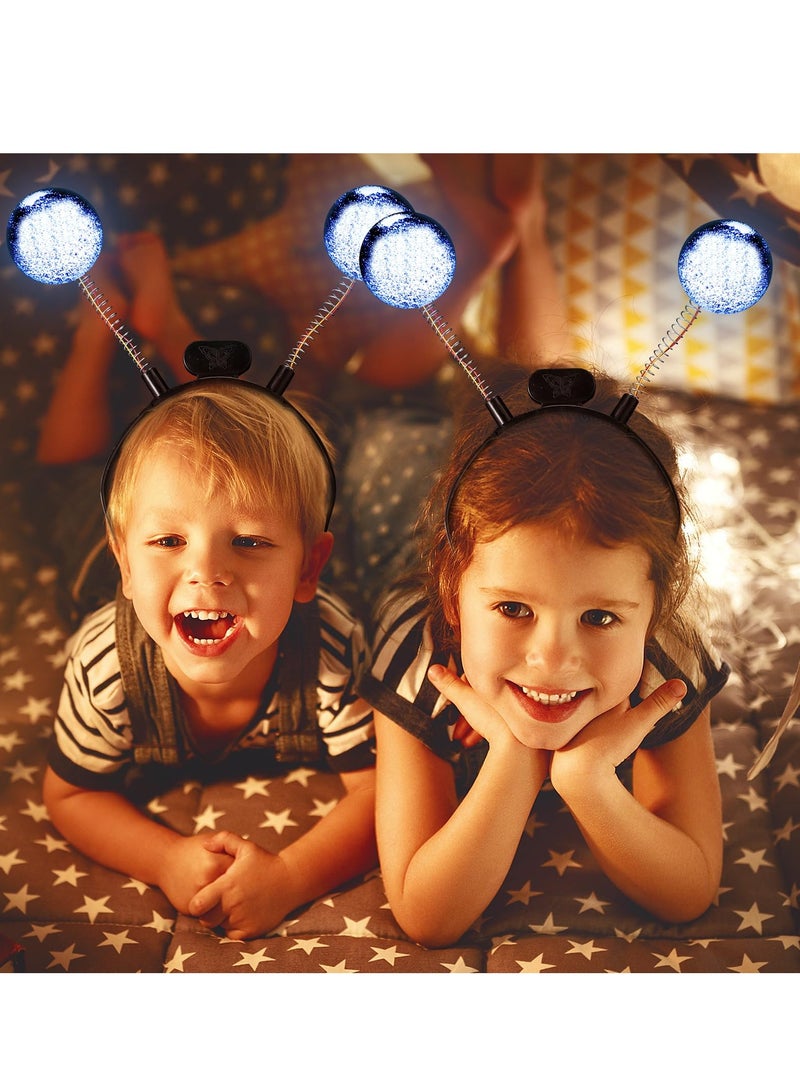 SYOSI 2 Pcs Martian Antenna Headband, Light up Alien Headband Glitter Alien Martian Antenna Alien Accessories for Party Cosplay - Image 3