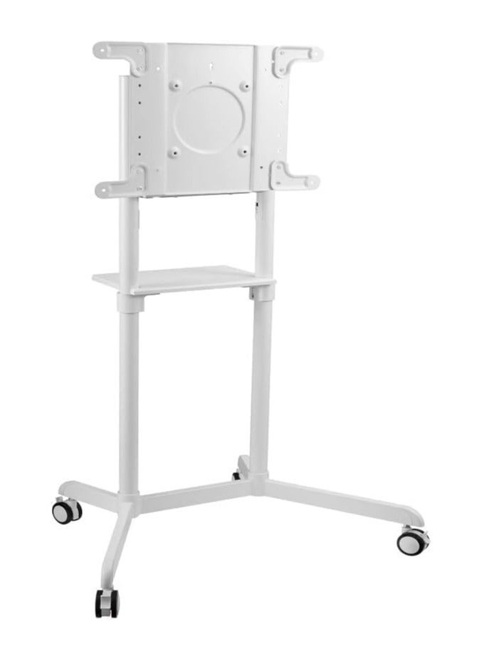 Skilltech SH 046RMS Rotating television Stand For Interactive Display, 37" - 75" Screen Size, 70kg Capacity, Built-In Cable Management, Steel & Melamine Materials, White | TV STAND - Image 1