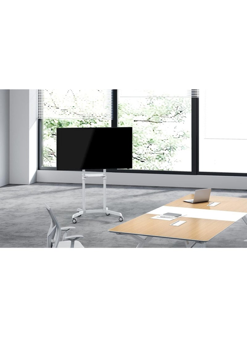 Skilltech SH 046RMS Rotating television Stand For Interactive Display, 37" - 75" Screen Size, 70kg Capacity, Built-In Cable Management, Steel & Melamine Materials, White | TV STAND - Image 4