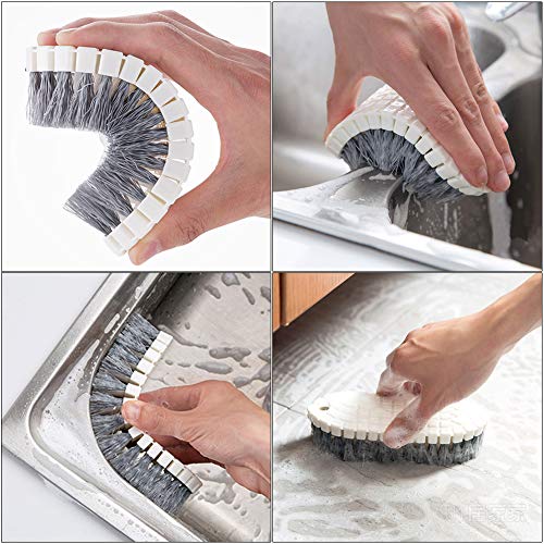 ANERONG Multi-Purpose Scrub Brush Set - 4 Pack Kitchen Cleaning Brushes with Stiff Bristles for Dishes, Pots, Pans, Sink & Bottles - Dish Brush with Ergonomic Handle - Image 3