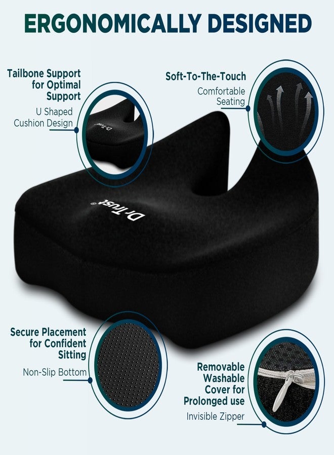 Dr Trust USA 396 Orthopedic Coccyx Seat Cushion for Tailbone, Hip, Thigh, Sciatica & Lower Back Pain Relief, Ergonomic Memory Foam Contoured Cushion for Car, Office & Home Chair Sitting, Up to 100 Kg - Image 3