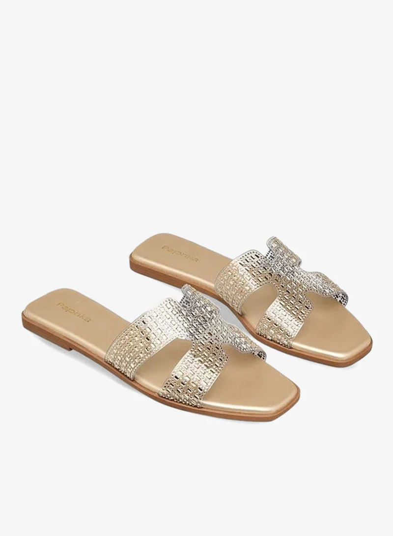 Paprika Women Embellished Slip-On Flat Sandals Ramadan Collection