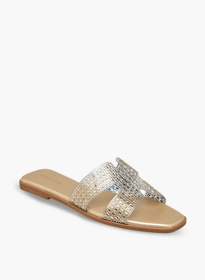 بابريكا صنادل نسائية مسطحة سهلة الارتداء مزينة لمجموعة رمضان