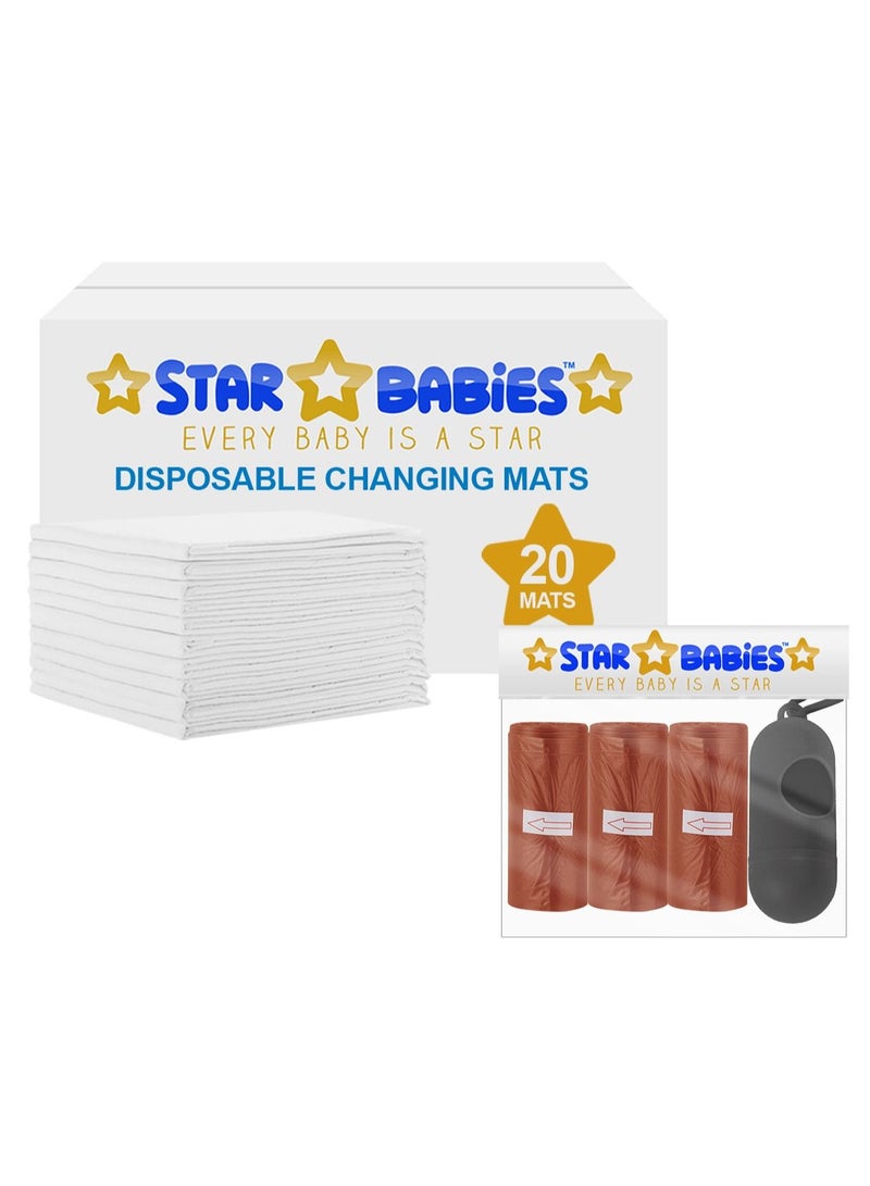 STAR BABiES Disposable Changing Mat 20pcs with Scented bag  - Image 2