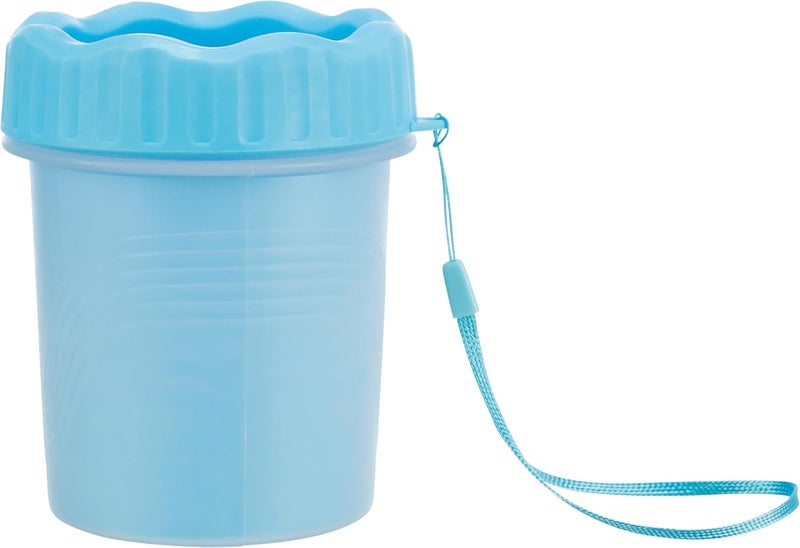 Trixie Portable Pet Paw Cleaner, Dog Foot Washing Cup : Gentle Silicone Bristles, Easy-to-Use, Keep Paws Clean and Healthy, Blue (S-M, 13 cm) - Image 1