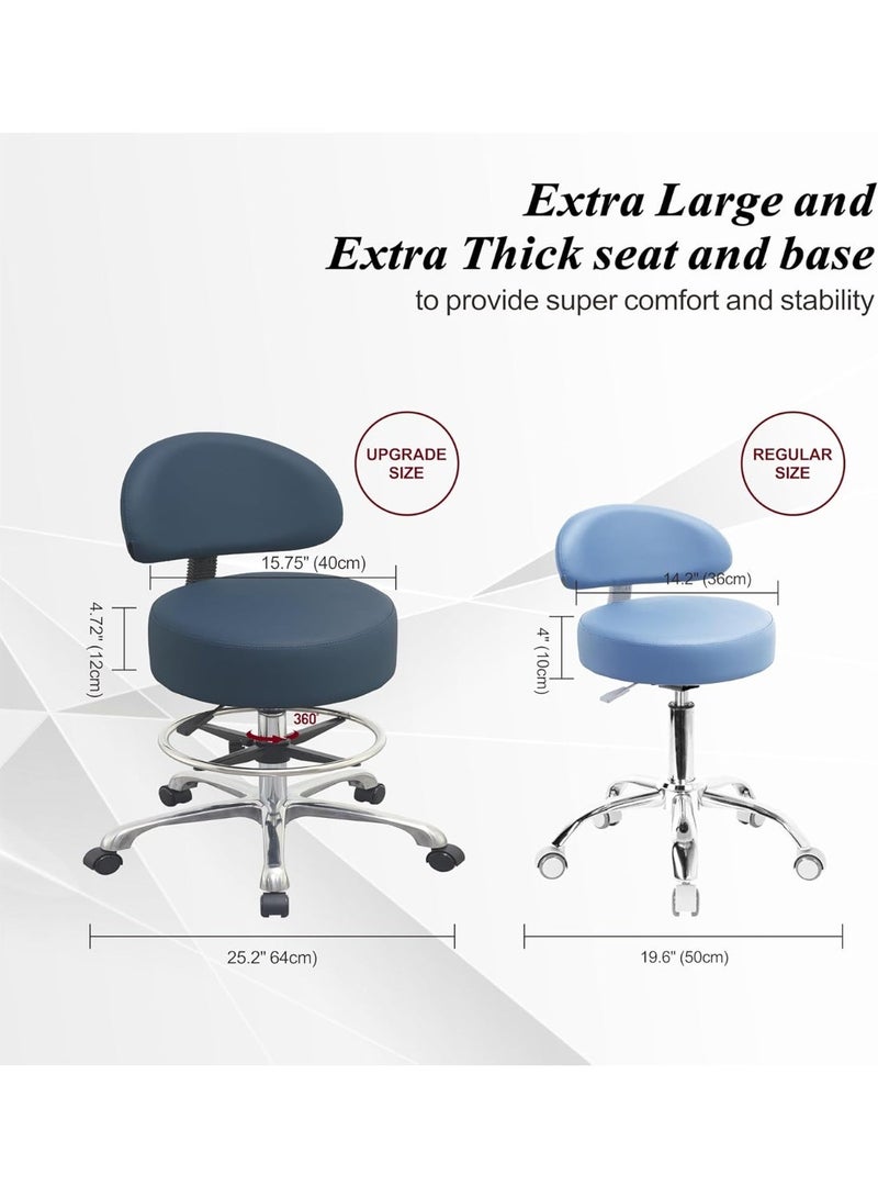 Adjustable swivel chair with back support - Kitchen chair with wheels, heavy-duty chair for use in beauty salons, spas, massage parlors, tattoo parlors, and cosmetology - Extra thick swivel chair for exceptional comfort - Image 2