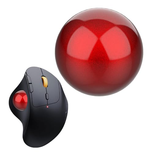 Tedubax Trackball 34mm/1.34 Inches, Replacement Ball for Logitech M575, M570, MX Ergo, ELECOM, Kensington, Perixx, and Other Compatible Trackball Mice, Glossy - Red - Image 1