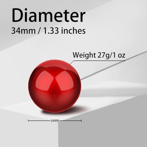 Tedubax Trackball 34mm/1.34 Inches, Replacement Ball for Logitech M575, M570, MX Ergo, ELECOM, Kensington, Perixx, and Other Compatible Trackball Mice, Glossy - Red - Image 3