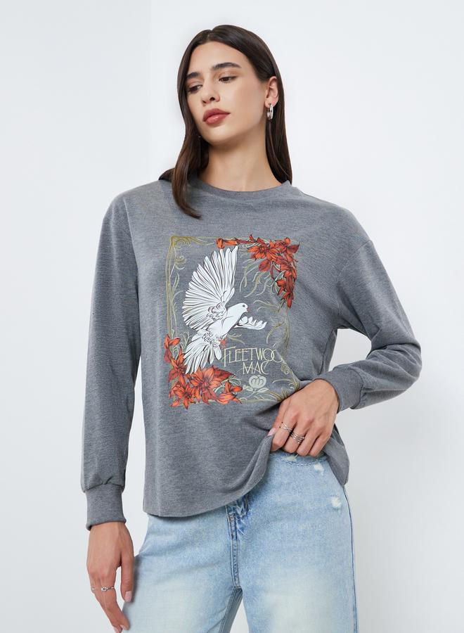 Take Two Grey Fleetwood Graphic Round Neck T-Shirt - Image 1