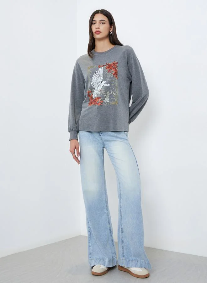 Take Two Take Two Grey Fleetwood Graphic Round Neck T-Shirt