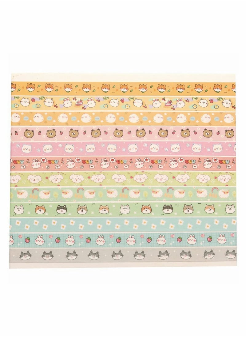 KASTWAVE - Cute Pets Washi Tape Set 18 Rolls Gold Embellishment Decorative Masking Tapes for Arts, DIY Crafts, Bullet Journals, Planners, Scrapbook, Wrapping (Puppies) - Image 1