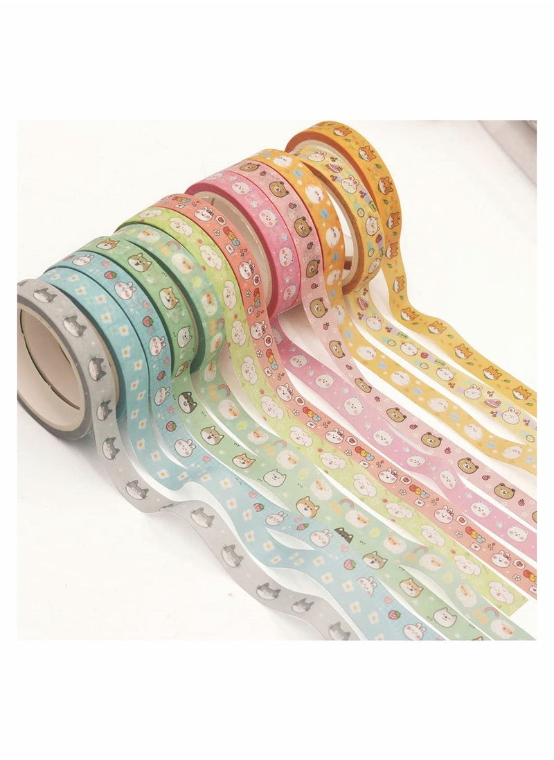 KASTWAVE - Cute Pets Washi Tape Set 18 Rolls Gold Embellishment Decorative Masking Tapes for Arts, DIY Crafts, Bullet Journals, Planners, Scrapbook, Wrapping (Puppies) - Image 1